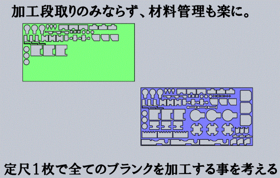 ブランク板厚統一は材料管理も楽になります。