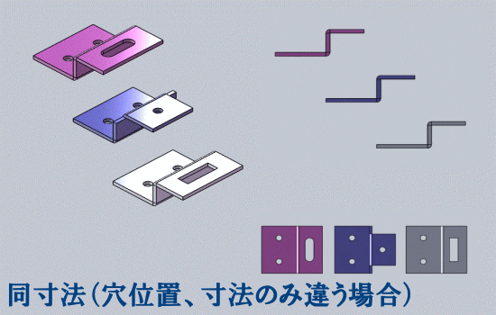 類似部品は加工工程を仕掛かりに