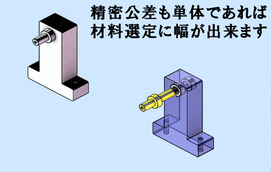 精密公差も使用用途で材料選定に幅が出来ます